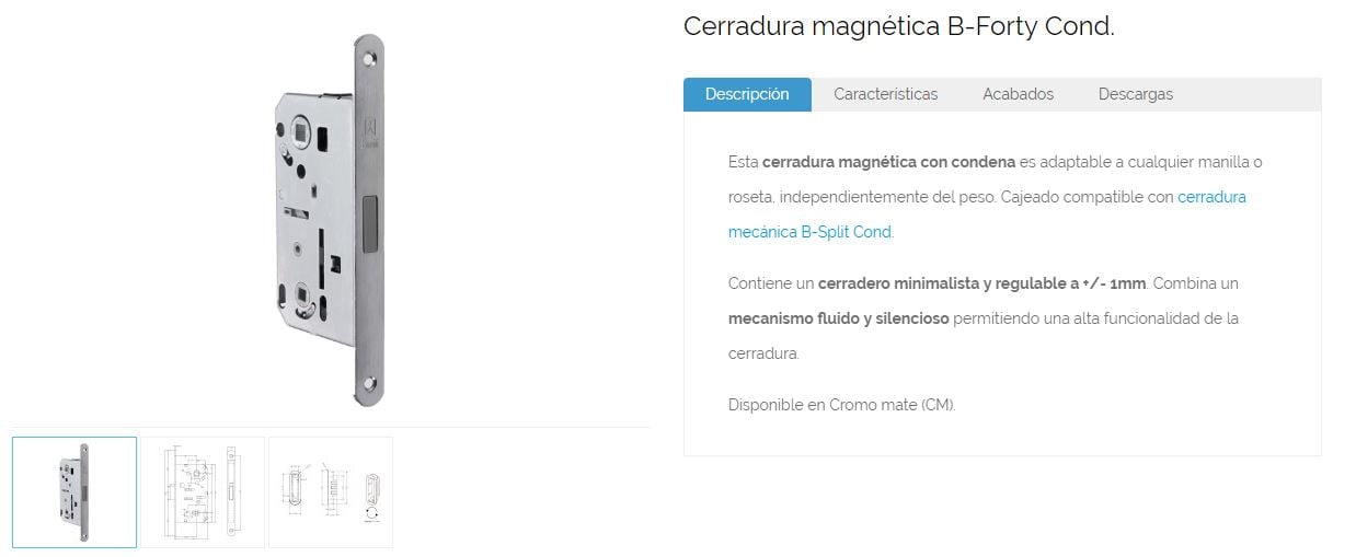 Inther cerradura magnetica descripcion
